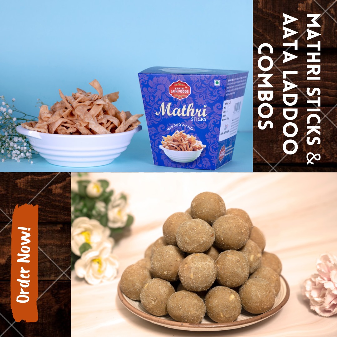 Sticks Mathri Mathri Sticks and Aata Ladoo combo (Mathri Sticks 250 gram and Besan ...